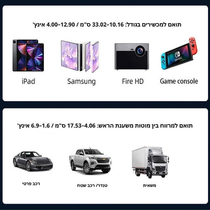 מחזיק טלפון/טבלט למשענת ראש ברכב