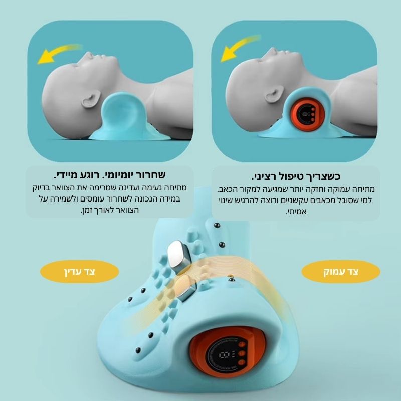 כרית עיסוי EMS לצוואר – הקלה חכמה לעמוד השדרה הצווארי (Cervical Spine)