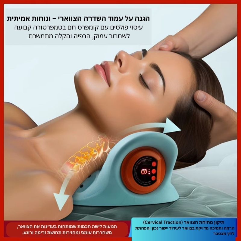 כרית עיסוי EMS לצוואר – הקלה חכמה לעמוד השדרה הצווארי (Cervical Spine)
