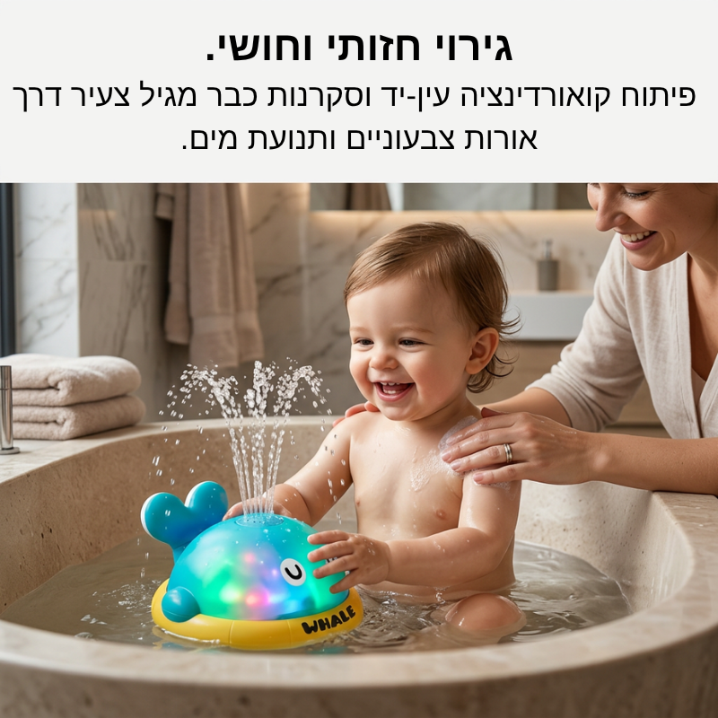 הדולפין המתיז - אמבטיה שהופכת לחוויה חושית מושלמת.