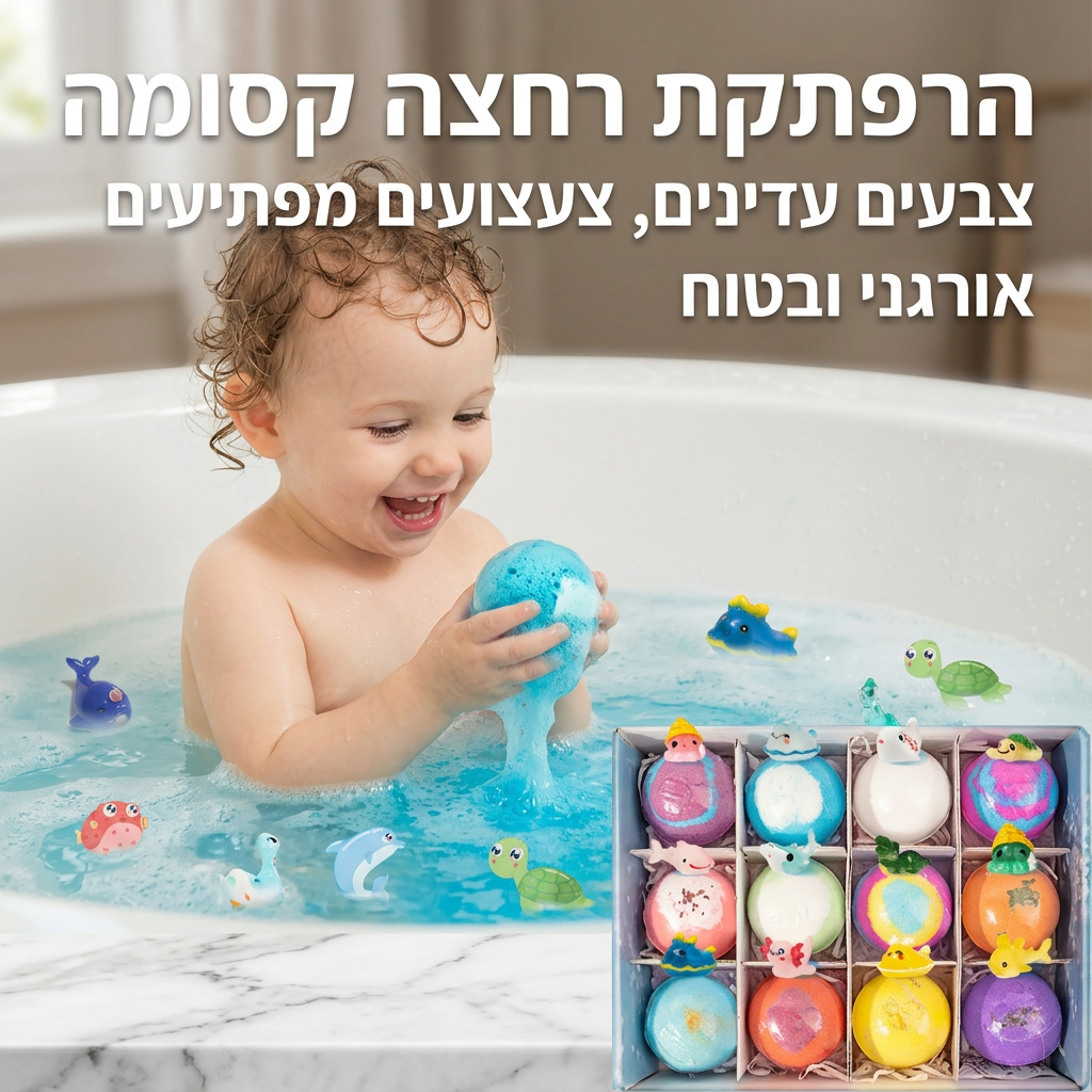 אמבטיקס בום – 12 פצצות אמבט קסומות לילדים עם הפתעה בכל כדור.