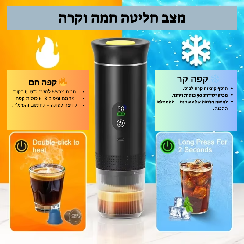 מכונת קפה ניידת- קפה אמיתי, בכל מקום בעולם
