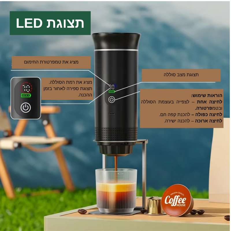 מכונת קפה ניידת- קפה אמיתי, בכל מקום בעולם