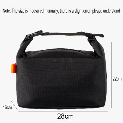Black bag with measurements on a white background